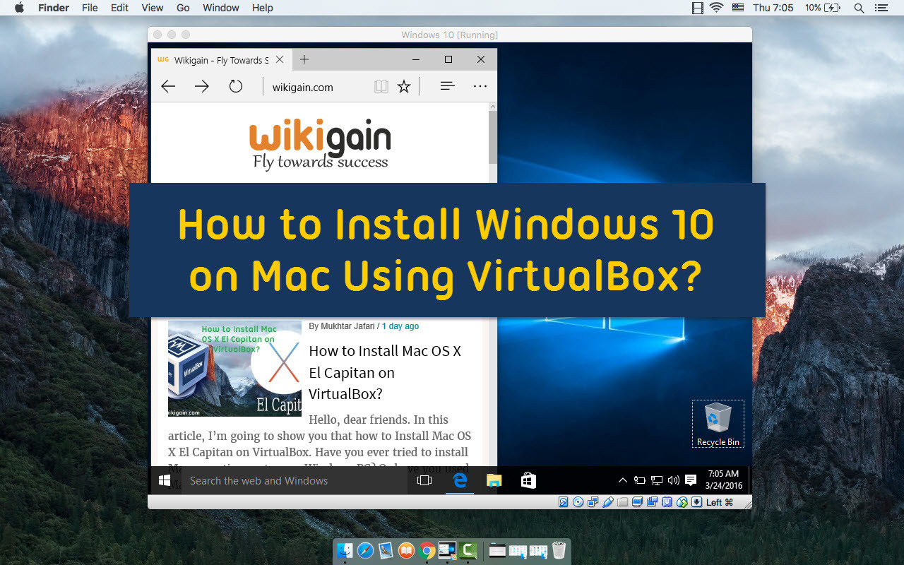 windows image for virtualbox mac